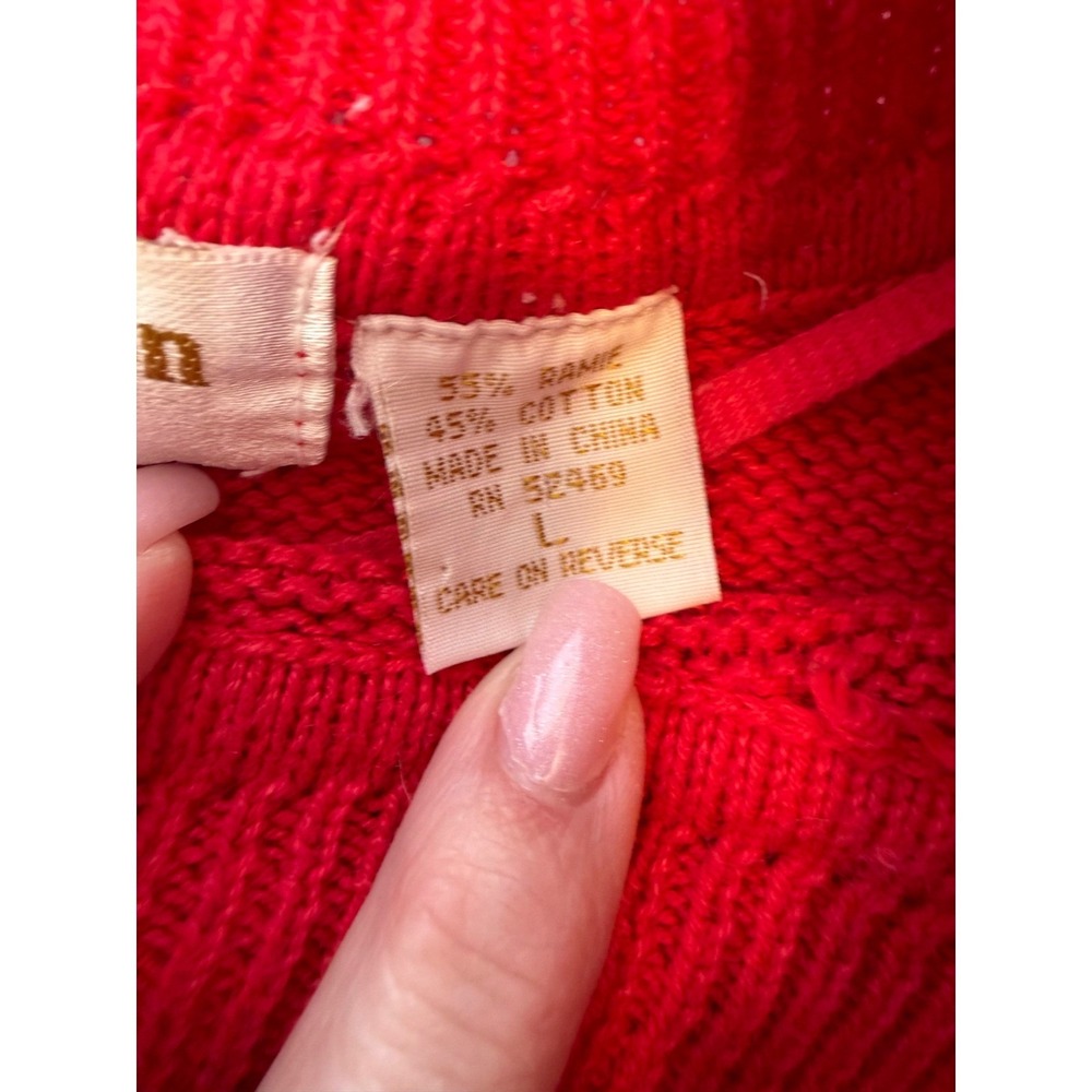 Huntington Ridge Vintage Color Block Geometric Sweater Red Blue Yellow Large - Picture 7 of 8